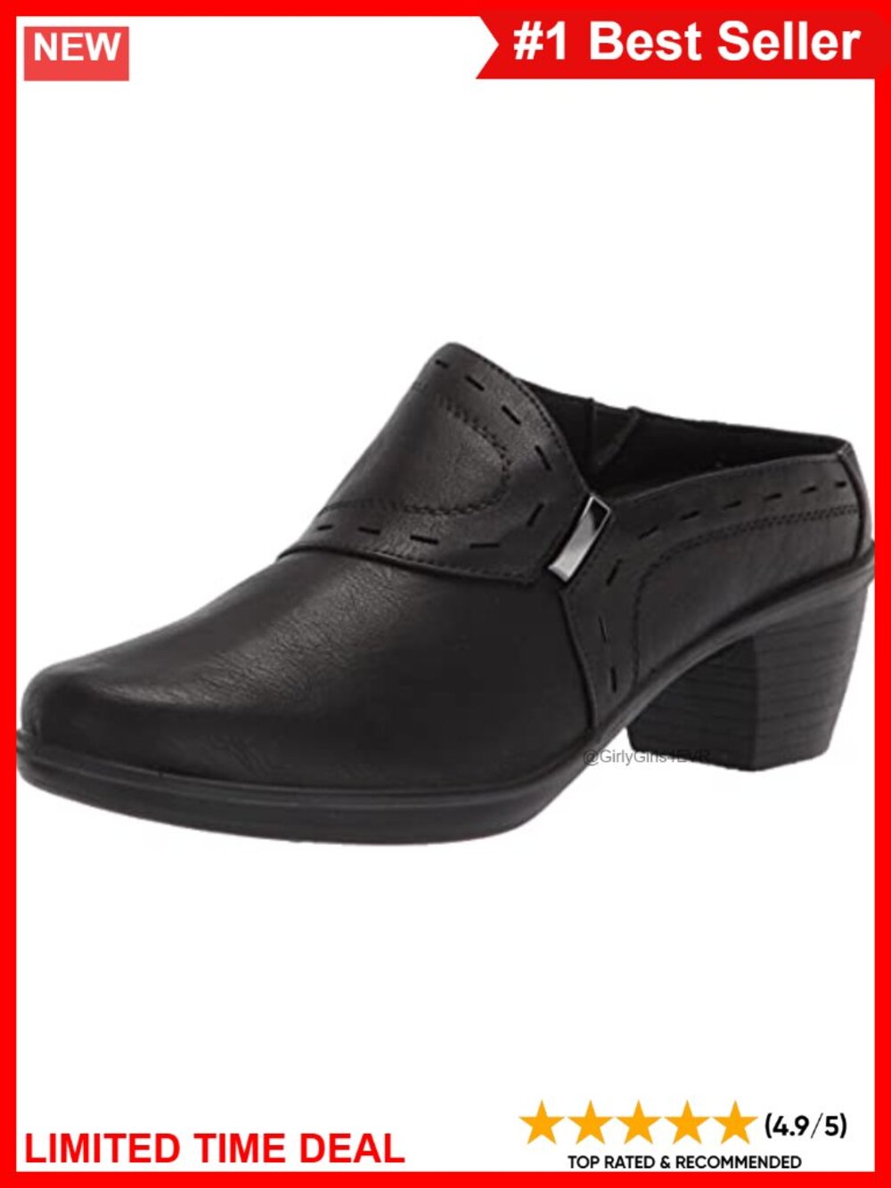 Cynthia Block Heel Mules with Stretch Goring and Lightweight Comfort
